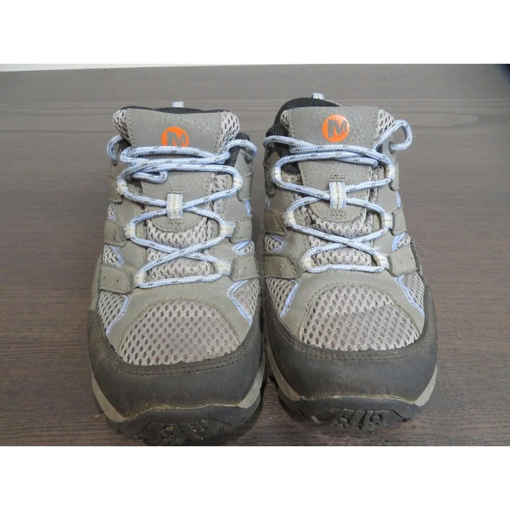 Merrell Waterproof Hiking Shoes Youth 4 Gray Trail Lace Up Boots Trail Athletic
